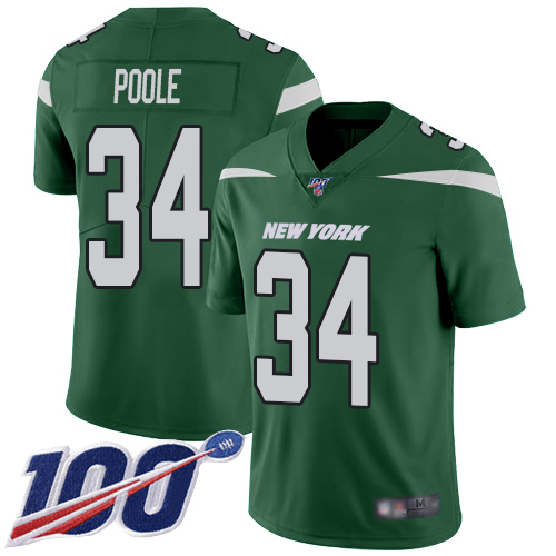New York Jets Limited Green Youth Brian Poole Home Jersey NFL Football #34 100th Season Vapor Untouchable->->Youth Jersey